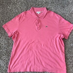 Lacoste Men's regular fit Vibrant Pink salmon Polo Shirt 4XL